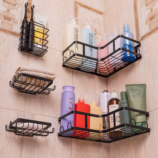 Étagère de Douche 5 Pièces en Métal