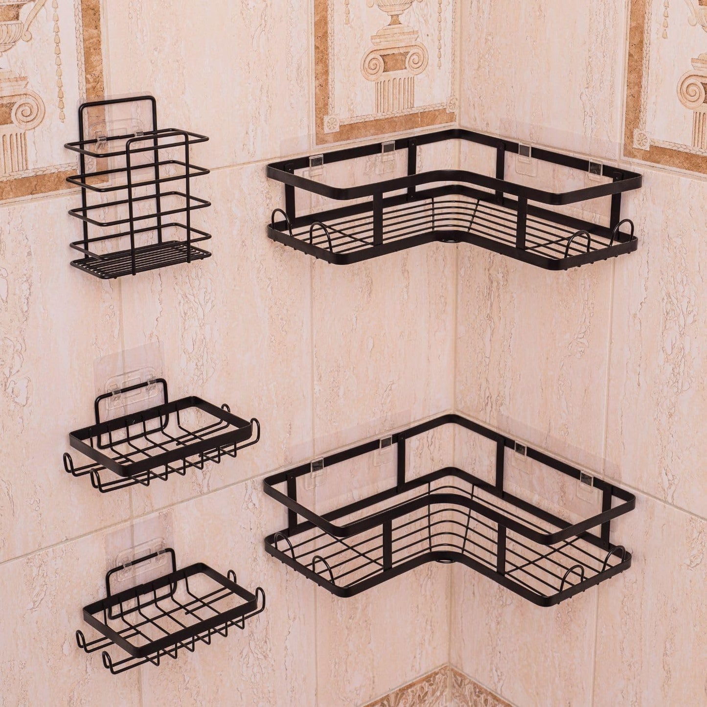 Étagère de Douche 5 Pièces en Métal